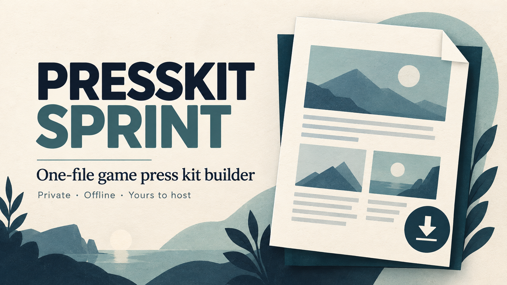 Cover image for PressKit Sprint — Game Press Kit Builder + Outreach Board