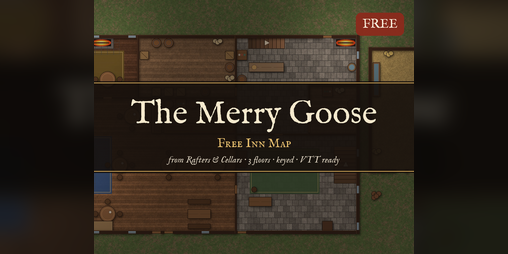 Cover image for The Merry Goose: Free Inn & Tavern Map (3 Floors, Keyed, VTT)