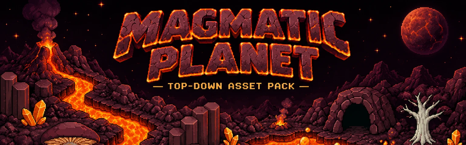 Magmatic Planet — Top-Down Volcanic Pixel Art Asset Pack