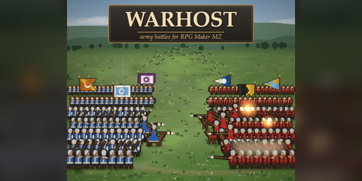 Cover image for Warhost - Army Battles for RPG Maker MZ: Drawn Soldiers, Generated Banners, Formations