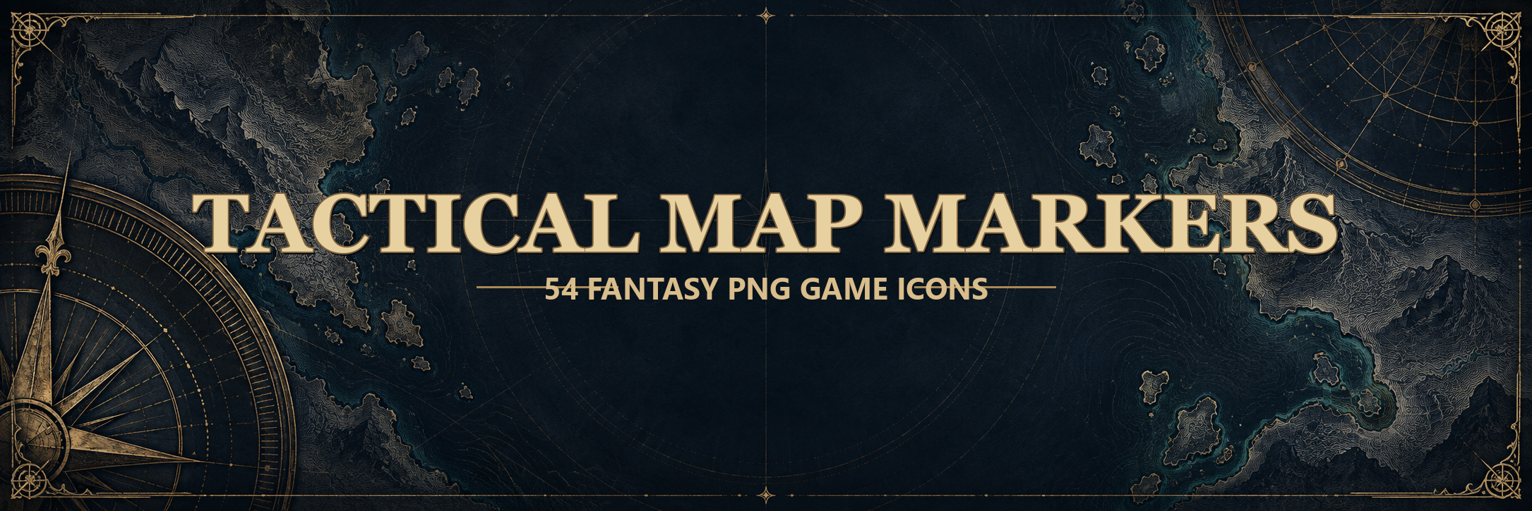 Tactical Map Markers — 54 Fantasy PNG Game Icons
