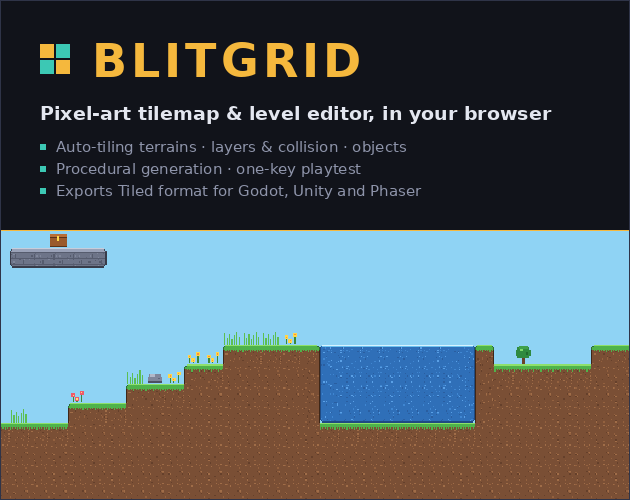 Cover image for Blitgrid — Pixel Art Level Editor