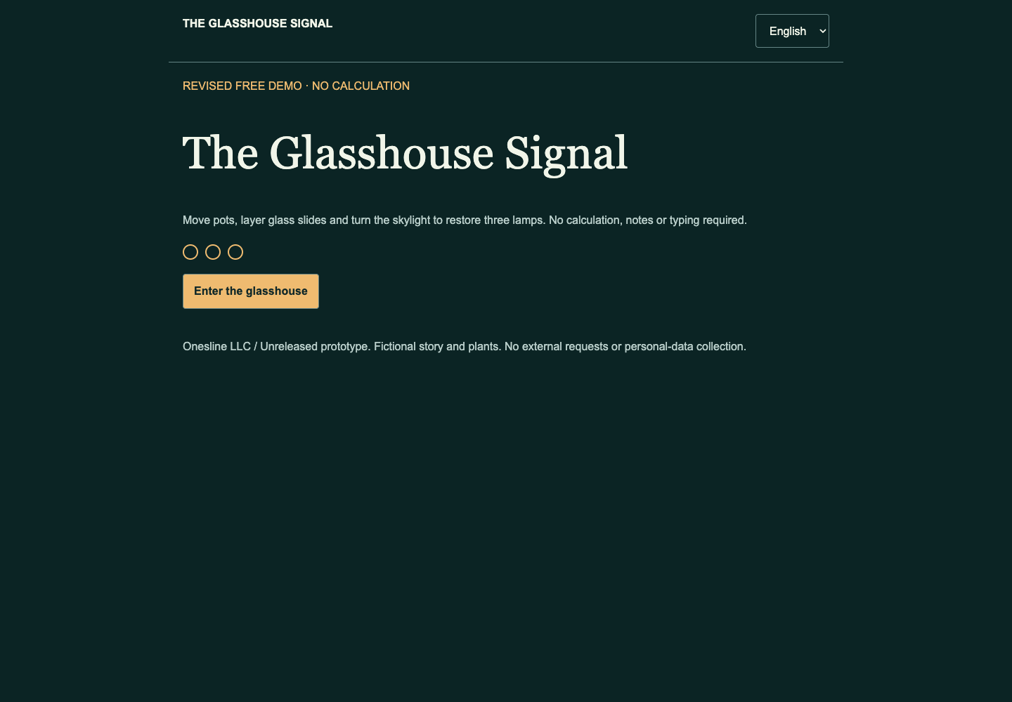The Glasshouse Signal — Free Prototype cover