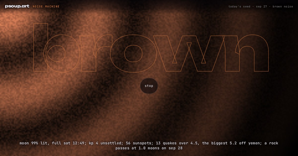 Cover image for the noise machine
