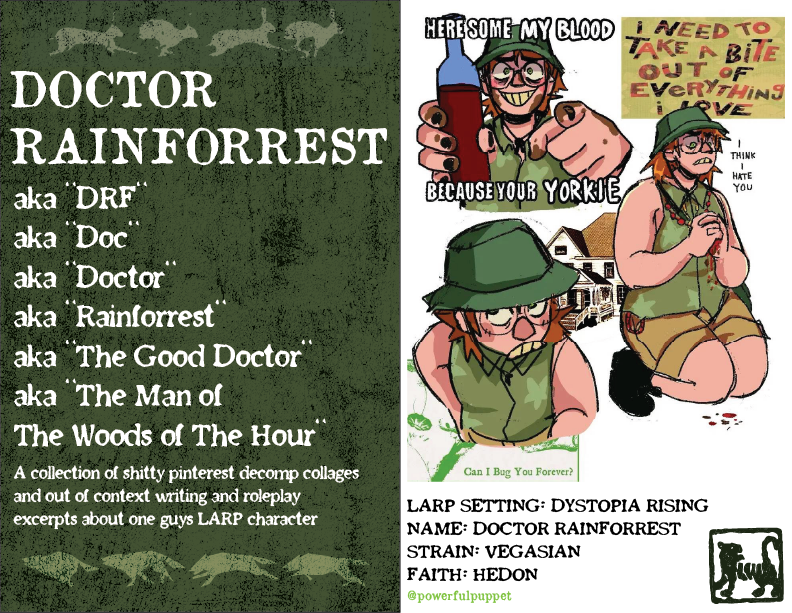 Cover image for Doctor Rainforrest: A Short Showcase Zine of One Guys LARP Character
