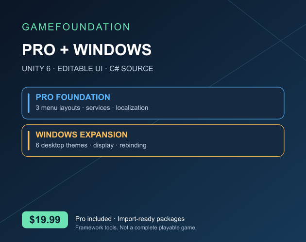 Cover image for GameFoundation Pro + Windows Bundle