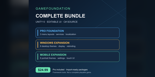Cover image for GameFoundation Complete Bundle — Pro + Windows + Mobile