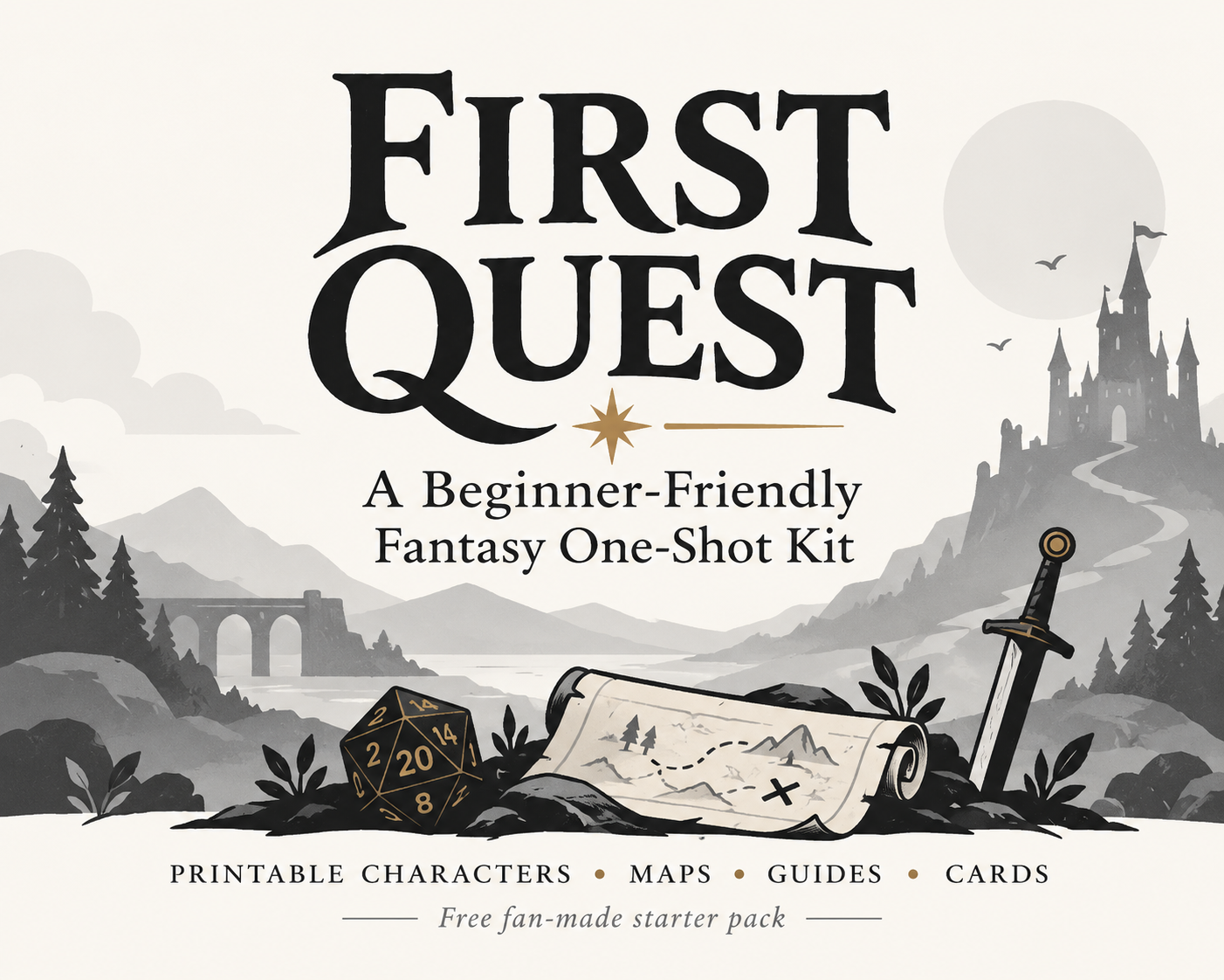 Cover image for First Quest – Beginner Fantasy One-Shot Kit