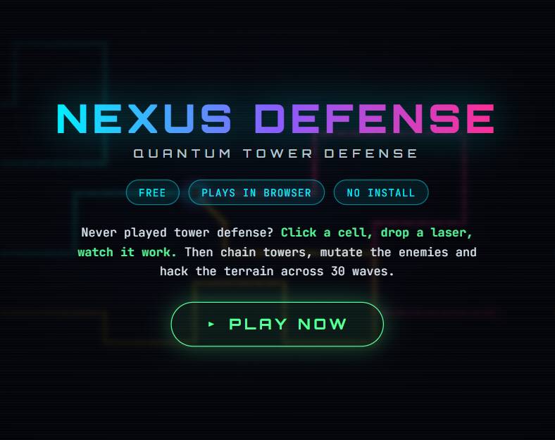 NEXUS DEFENSE - Quantum Tower Defense 대표 이미지