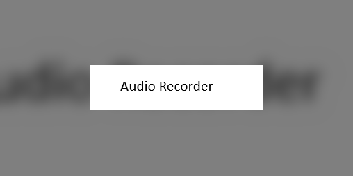 Cover image for Audio Recoder