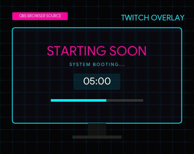 [RELEASE] Cyberpunk "Starting Soon" Stream Overlay ⚡ (OBS Browser ...