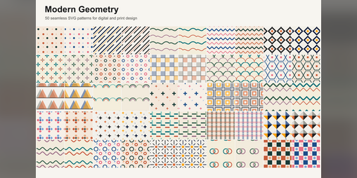 Cover image for Modern Geometry - 50 Seamless SVG Patterns