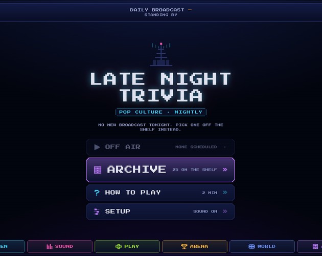 Cover image for Late Night Trivia