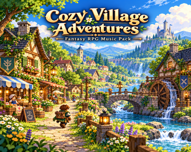 Cover image for Cozy Village Adventures, Fantasy RPG Music Pack