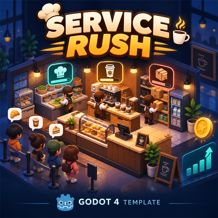 Cover image for Mobile Tycoon: Service Rush — Godot 4 Template