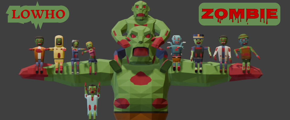 LOWHO: Zombie — 10+1 Low poly Characters | Free Sample