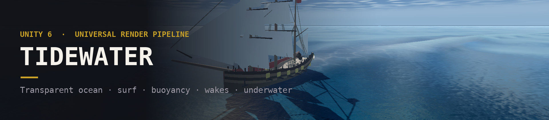 Tidewater - Unity 6 URP Ocean: Surf, Buoyancy, Wakes, Underwater