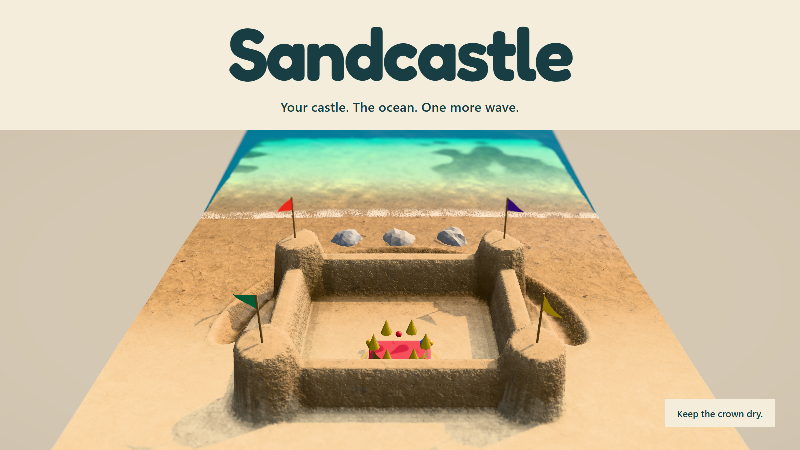 Sandcastle — screenshot of the AI-made game