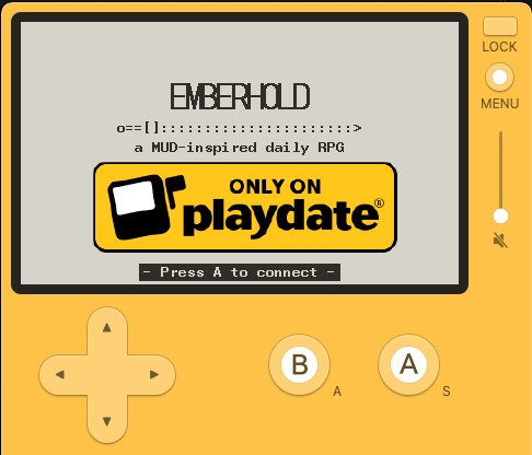Emberhold: A free MUD-inspired daily RPG for Playdate cover