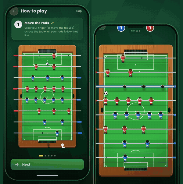 The tutorial and a win on the phone