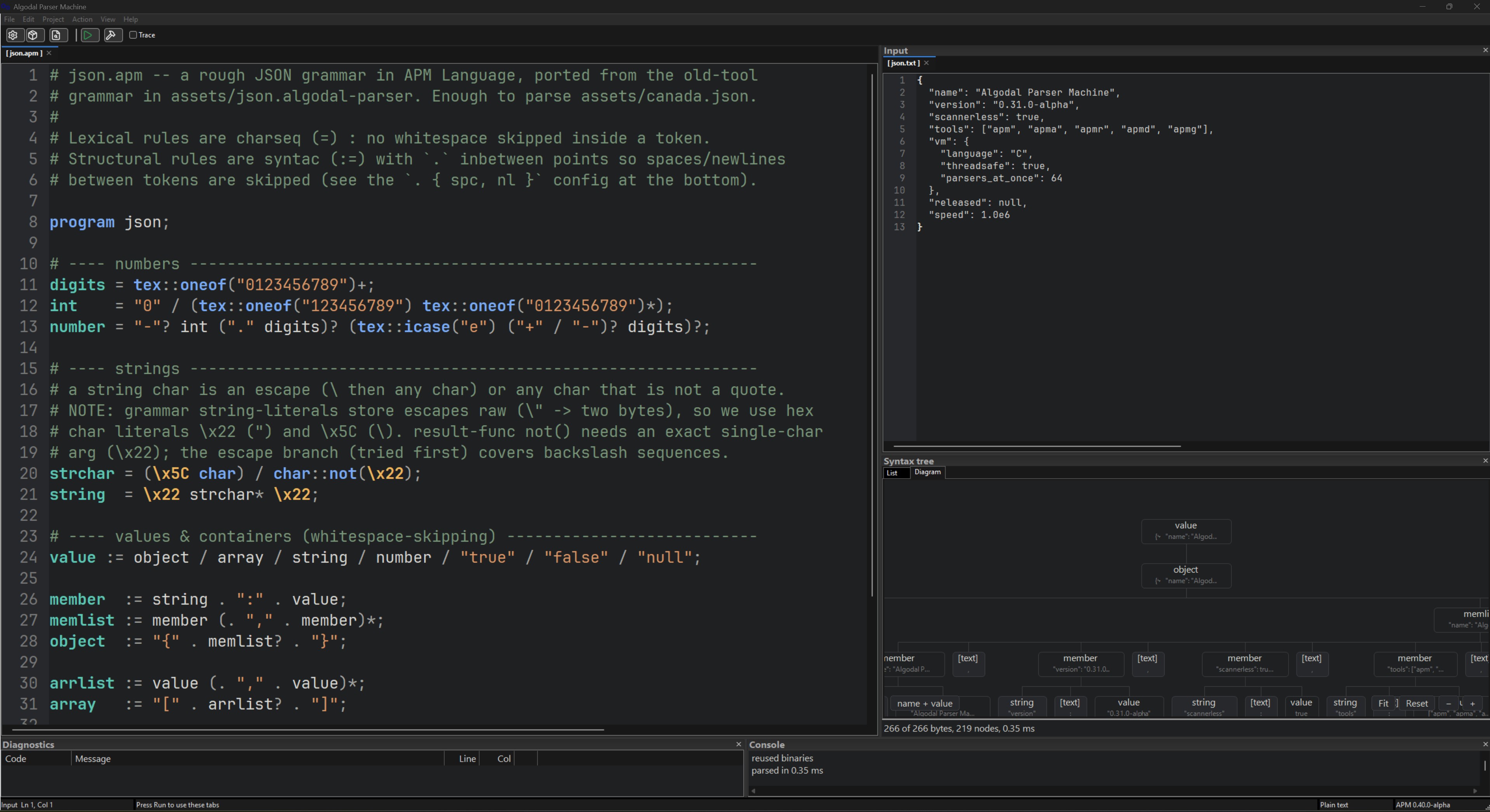 Algodal Parser Machine - a virtual machine parser (generator) - Release ...