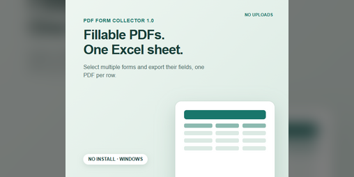 Cover image for PDF Form Collector - Fillable PDF to Excel