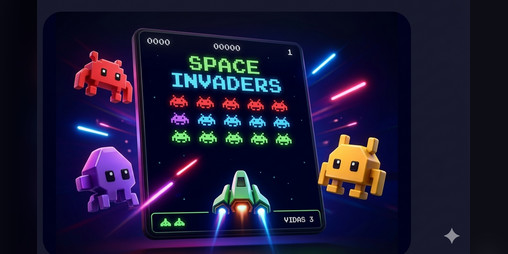 Cover image for Retro Neon Space Invaders 2D