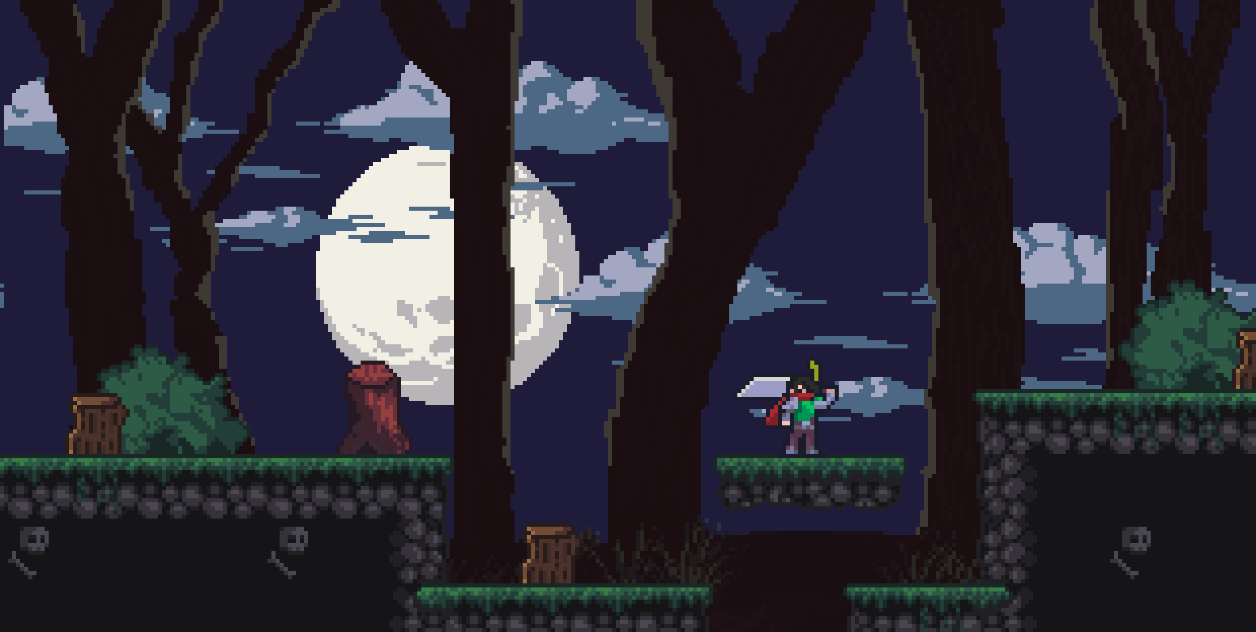 Midnight Forest: Platformer Tileset & Character Pack