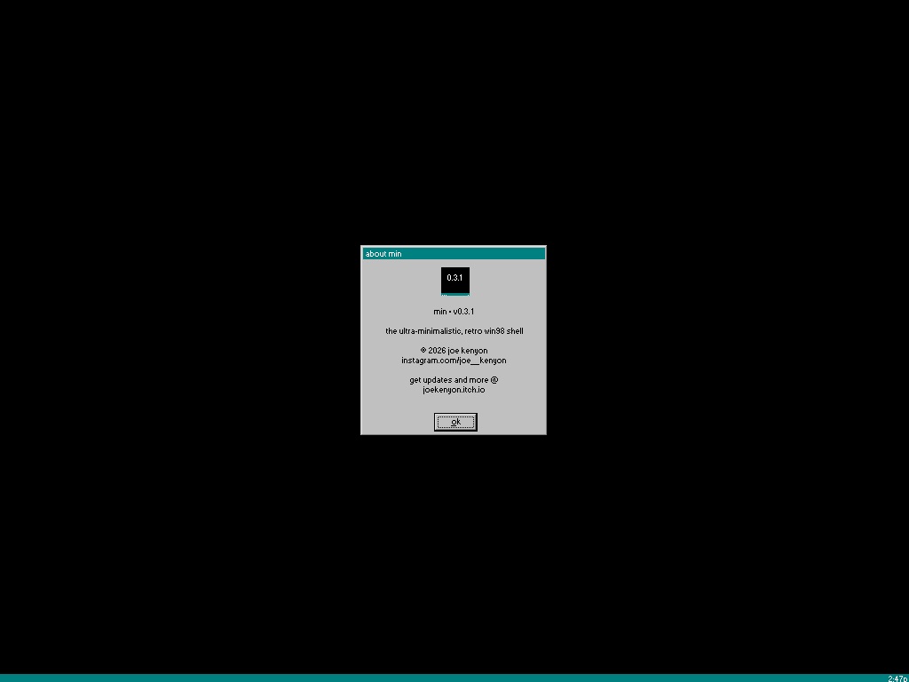 Cover image for min: an alternative win98 shell - v0.3.1