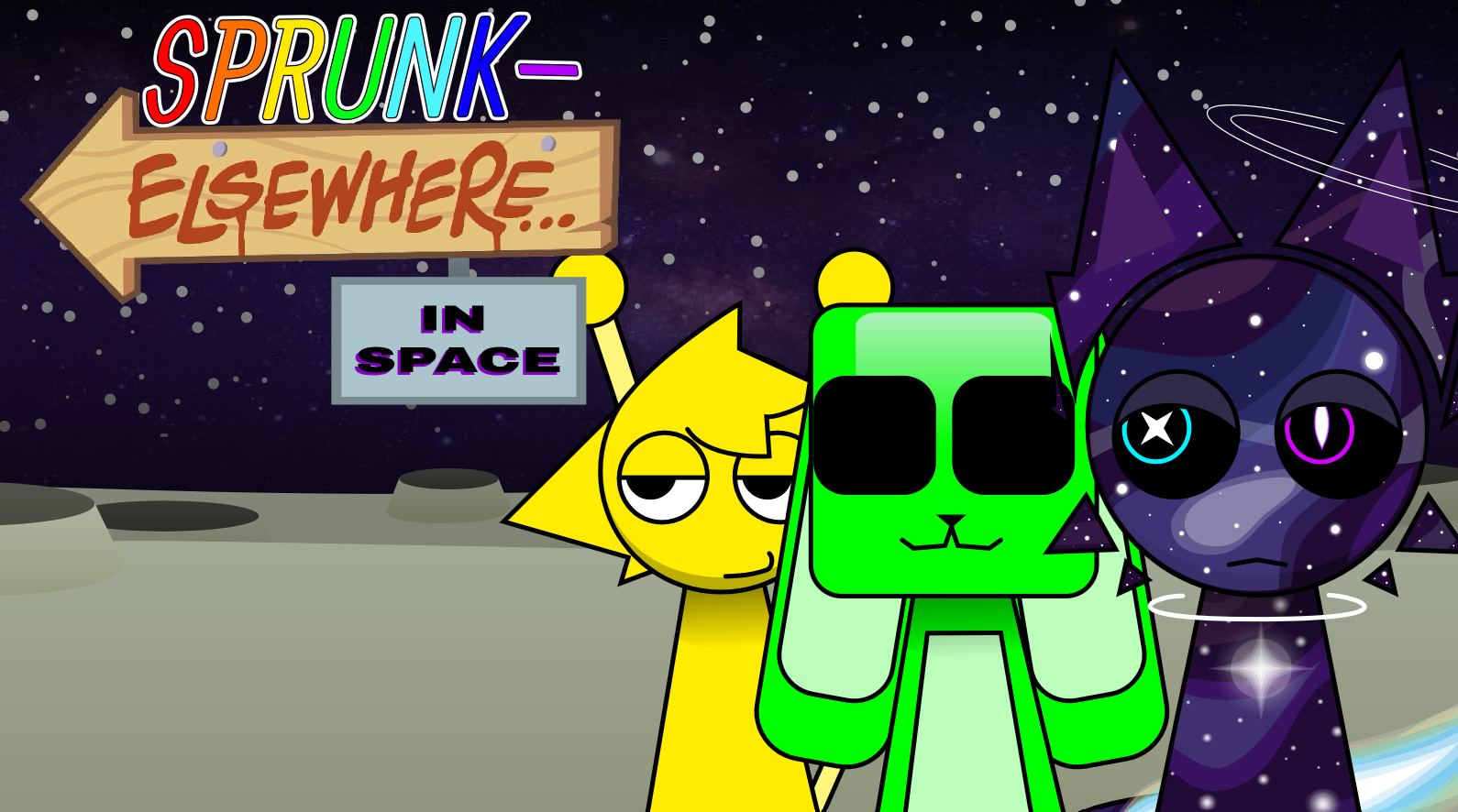 Cover image for Sprunk-Elsewhere! - In Space!! (Sprunki but Ocs)