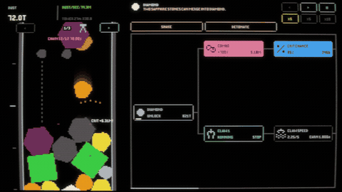 Stones merge as the mineral pile grows