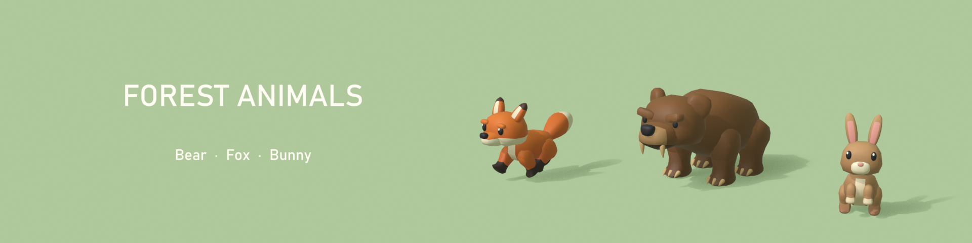 Forest Animals: Bear, Fox & Bunny