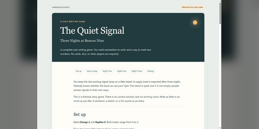 Cover image for The Quiet Signal: Three Nights at Beacon Nine