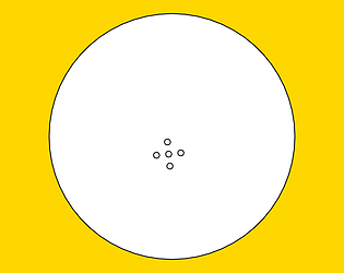 white circle on a yellow background