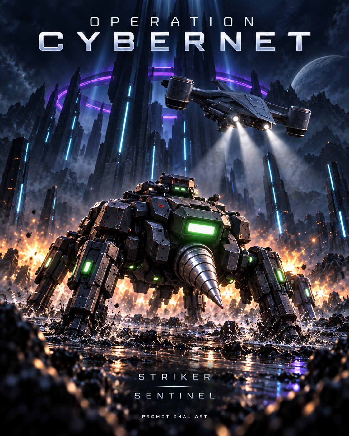 Striker and Sentinel — Operation Cybernet promotional illustration