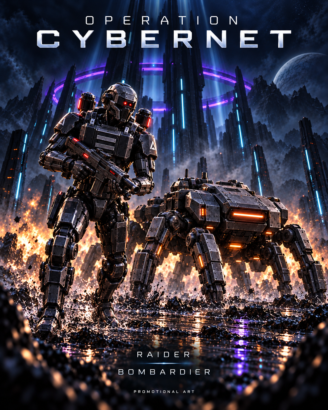Raider and Bombardier — Operation Cybernet promotional illustration