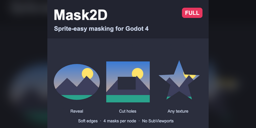Cover image for Mask2D: sprite-easy masking for Godot 4