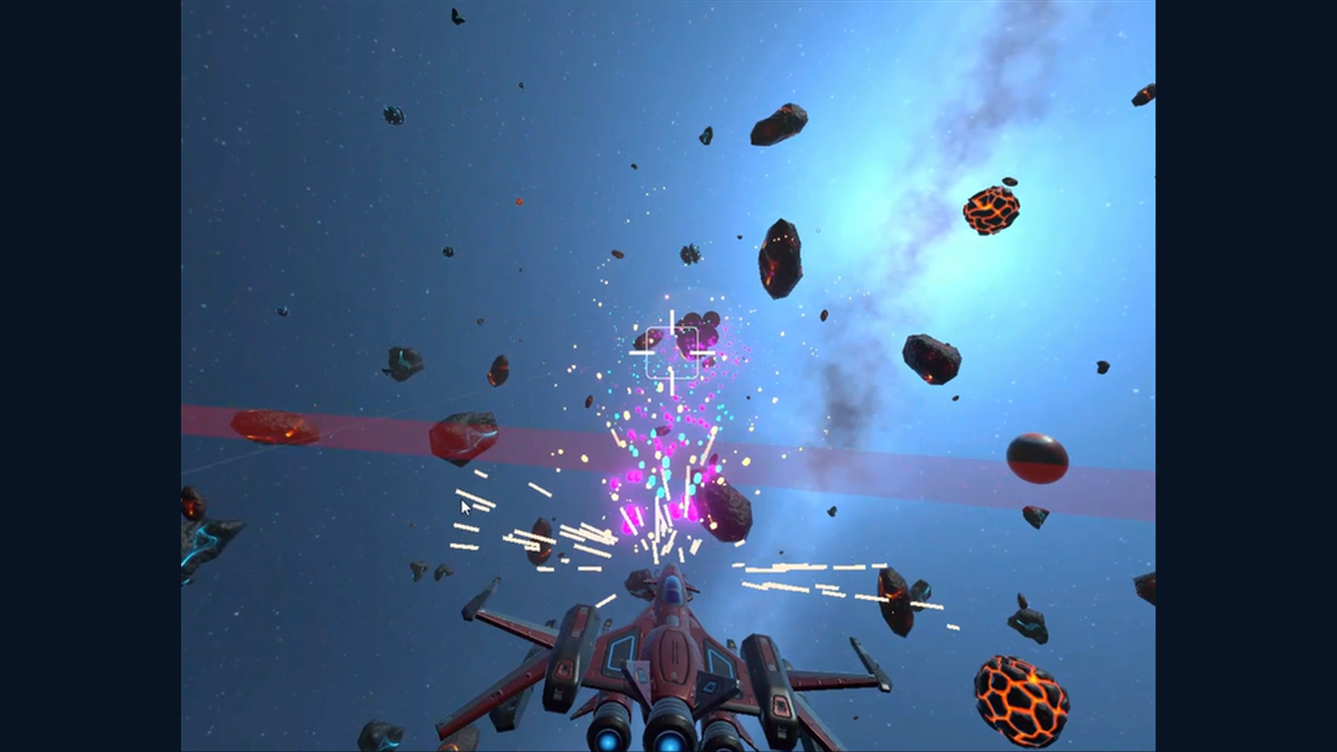 Shotgun firing during a space battle