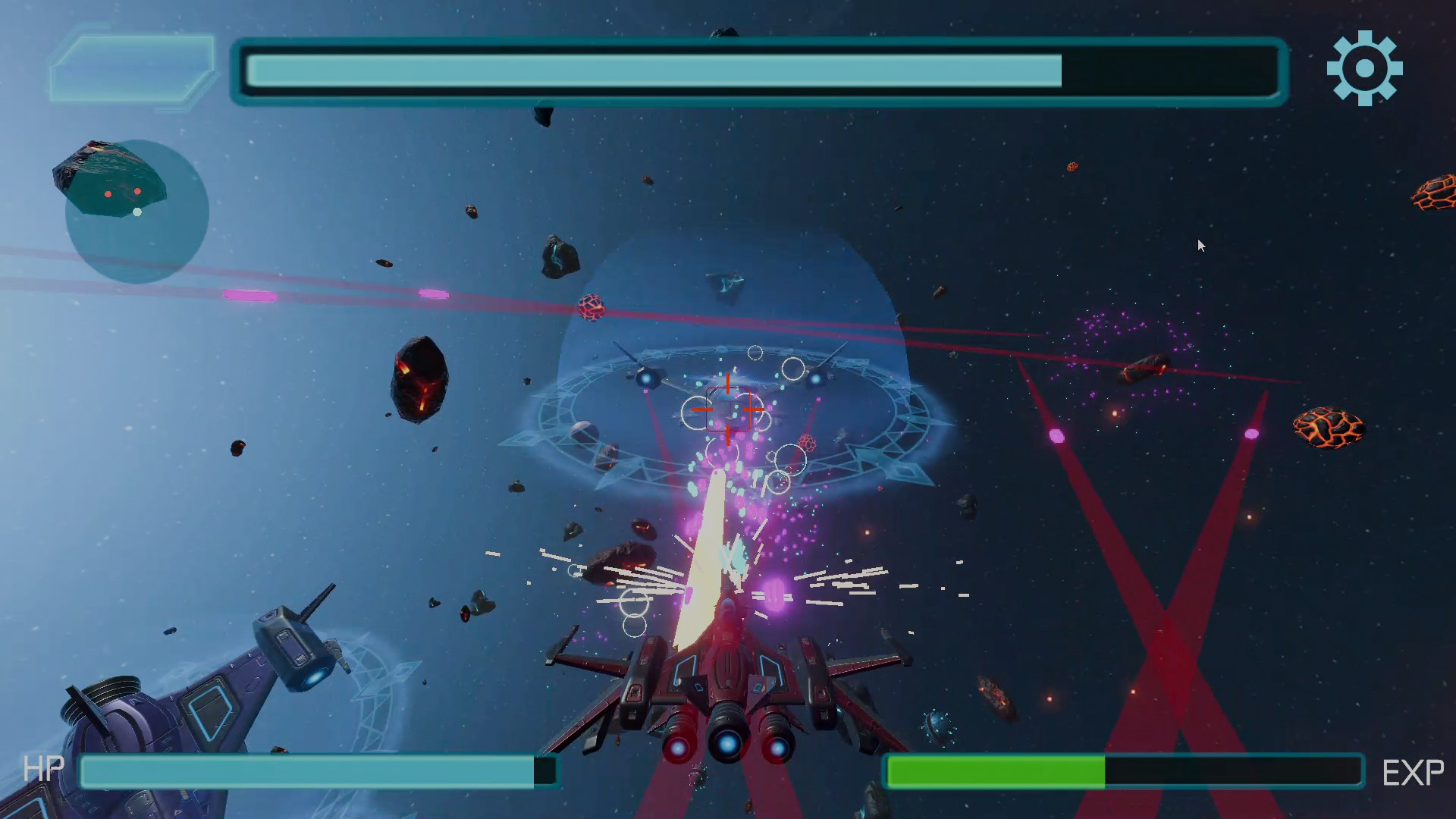 Laser piercing enemies