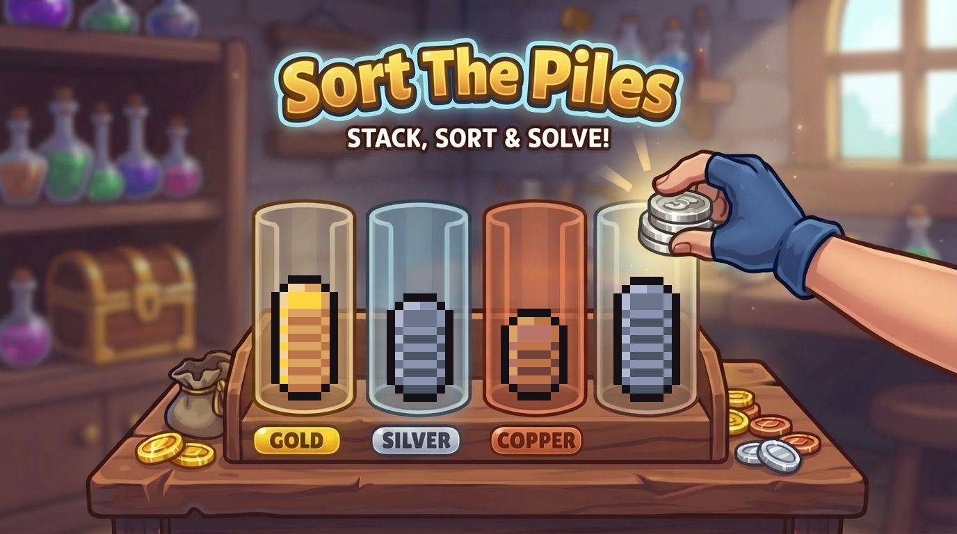 Cartoon Packing Stack Chronicles of the reaml: Sort The Coin Piles by proactivebox