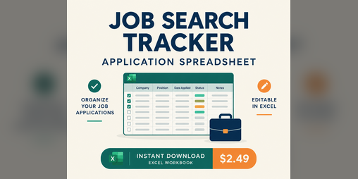 Cover image for Job Search Tracker Spreadsheet