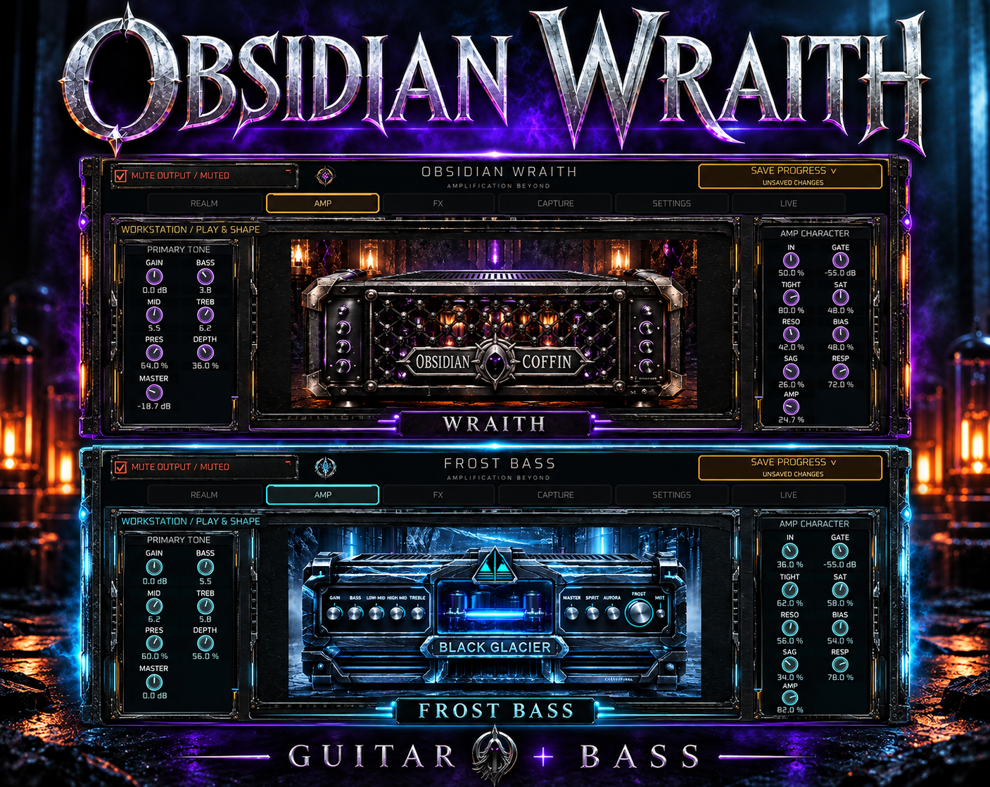 Cover image for Obsidian Wraith — Guitar & Bass Amp Workstation