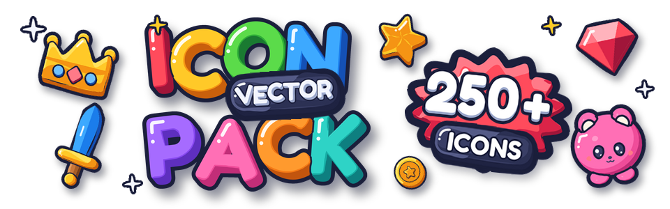 Icon Vector Pack: 250+ Glossy Cartoony Game Icons