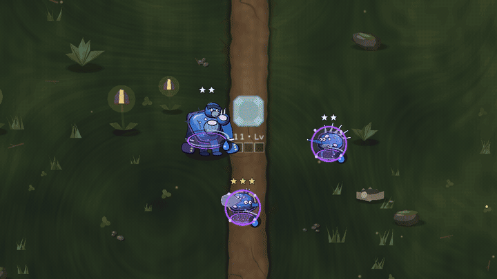 Rooted creatures merging into a fusion beast