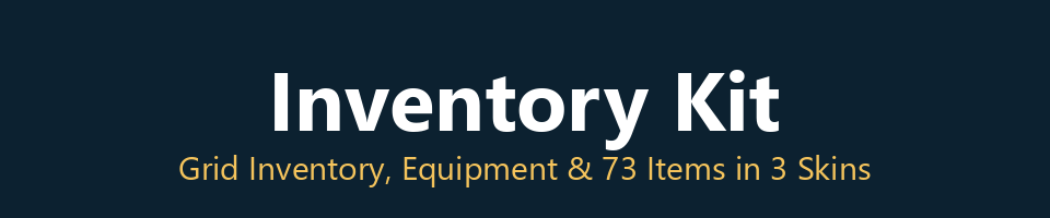 Inventory Kit - Grid Inventory, Equipment & 73 Items in 3 Skins