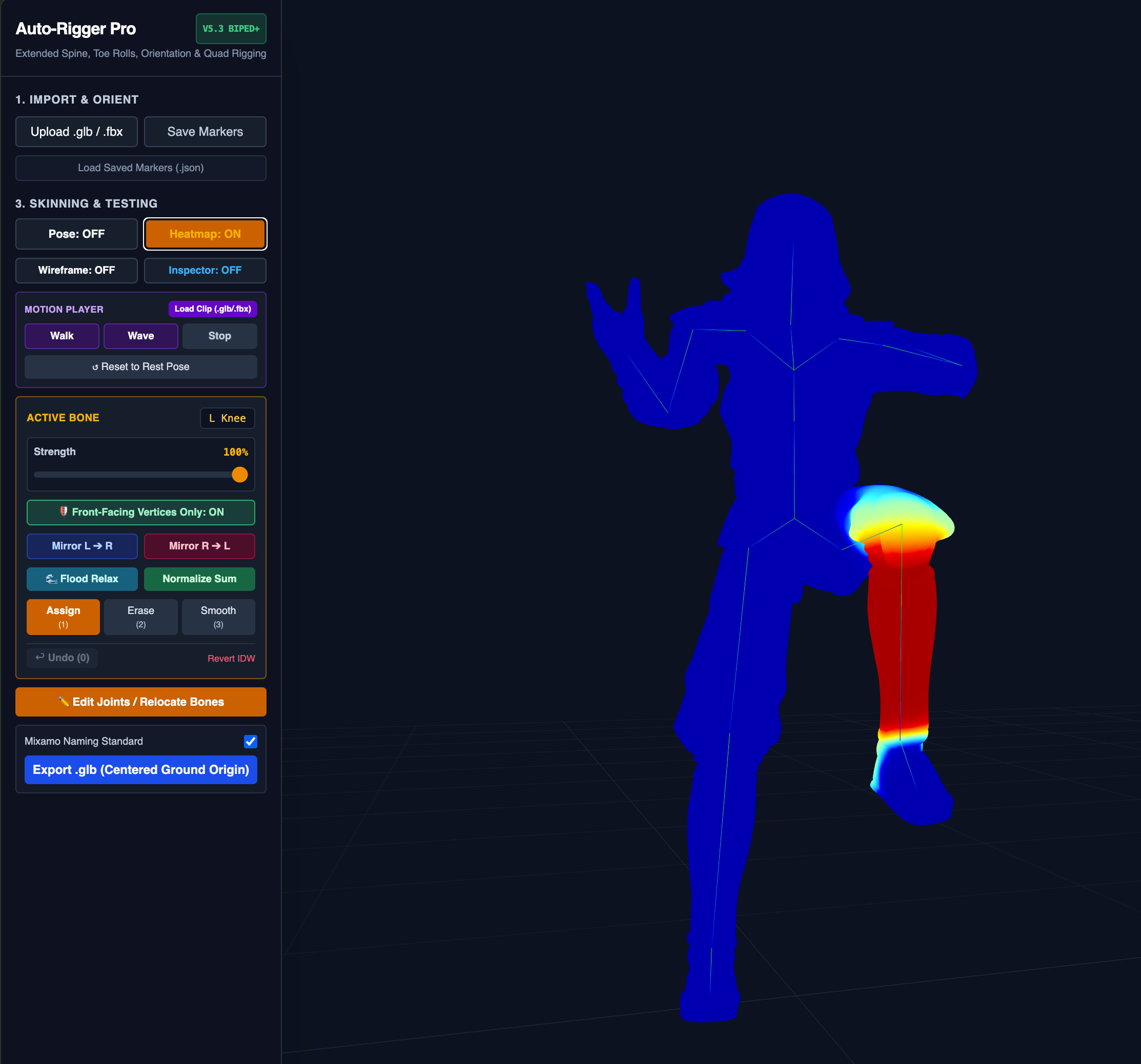 Testing Rig in Pose Mode