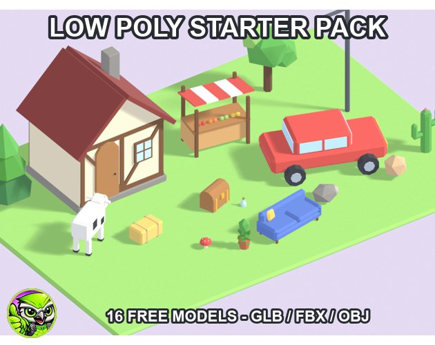 Low Poly Starter Pack - 16 Free Models by Munchkin Gaming