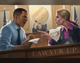 Lawyer Up   - An asymmetrical card game for 2 players where one player is the noble prosecution and the other the steadfast defense 