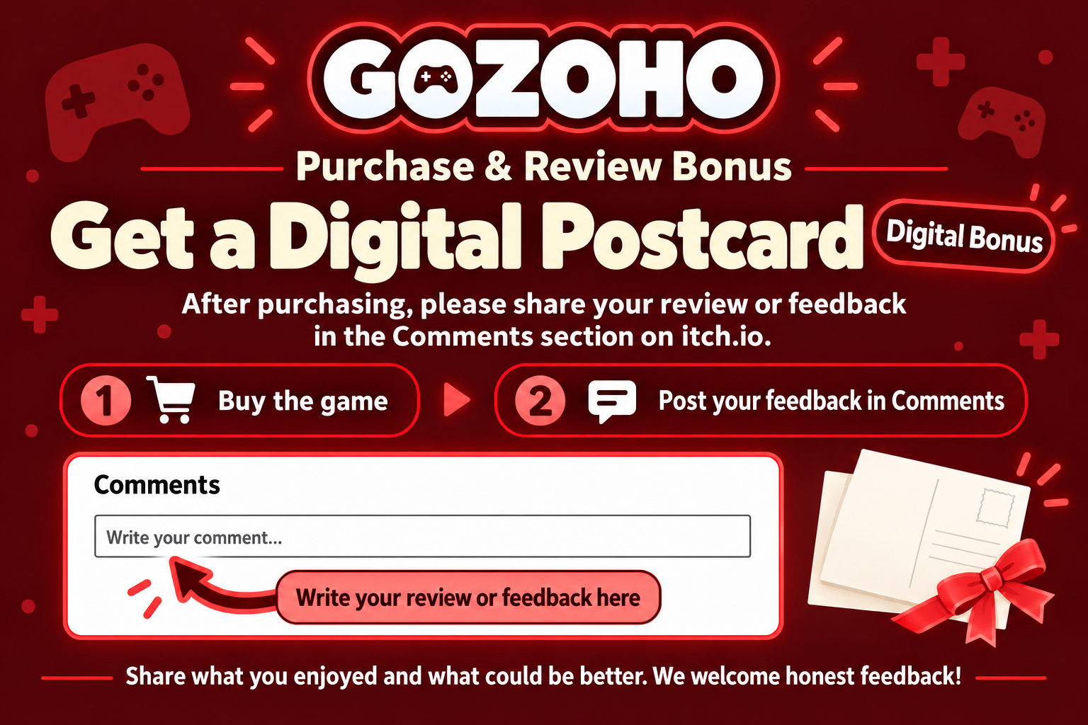 GOZOHO &mdash; Purchase & Review Bonus: Get a Digital Postcard
