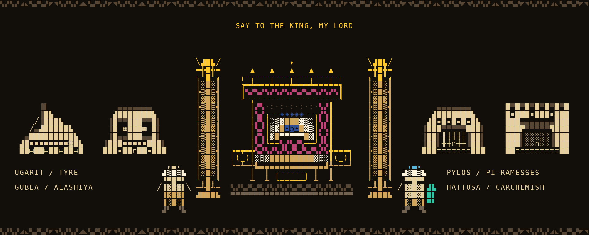 SAY TO THE KING, MY LORD